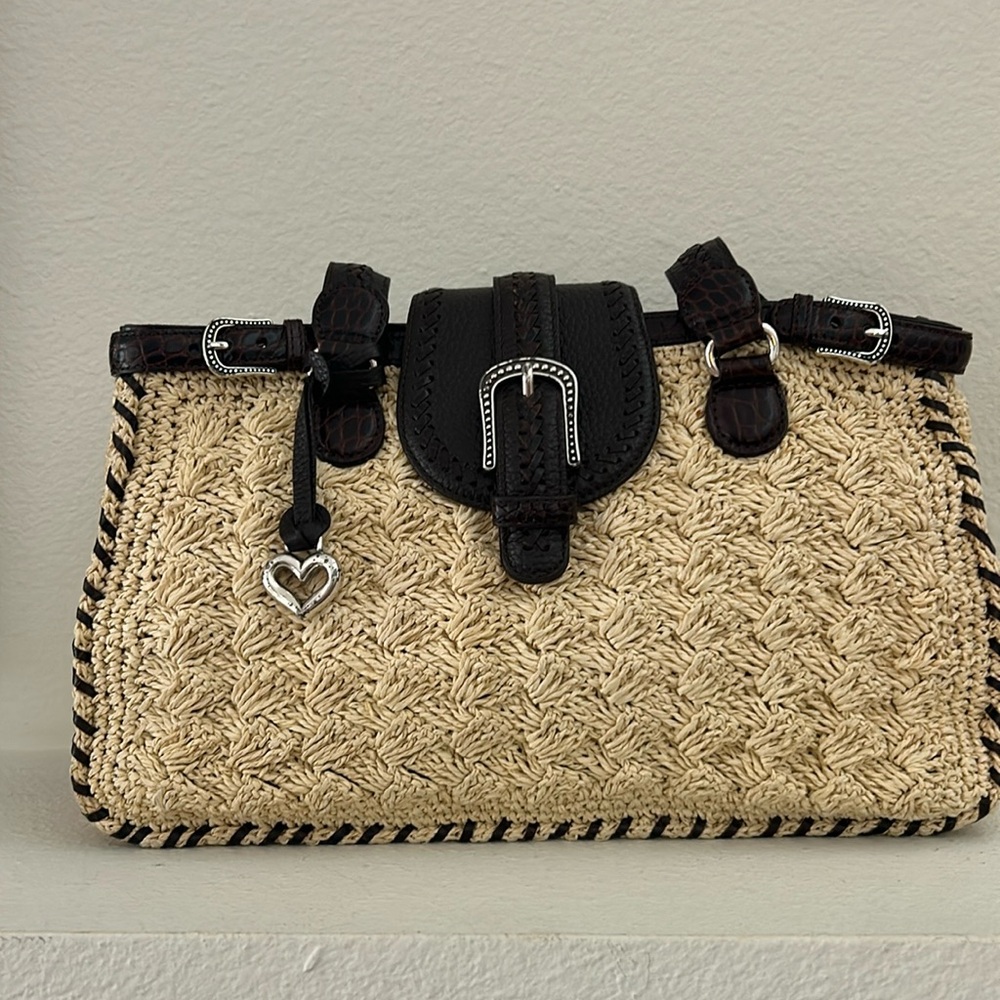 Brighton Patience straw and leather bag